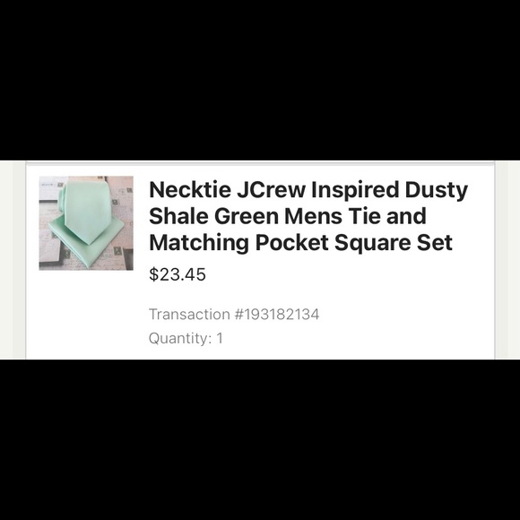 Mint tie and pocket square - Picture 4 of 5